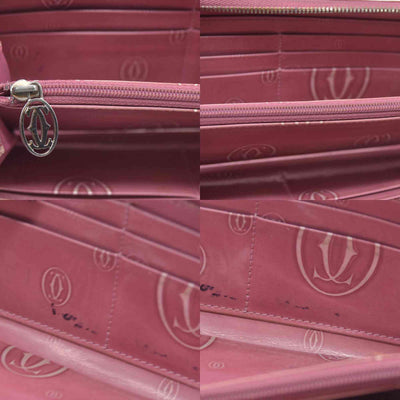 Cartier Patent leather Logo Wallet Pink