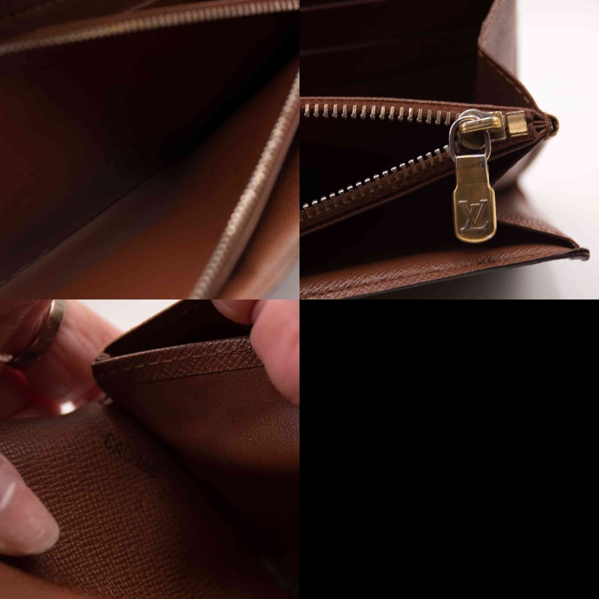 $775 2008 Louis Vuitton Monogram Portefeiulle Sarah Long Bifold Wallet Brown CA0068