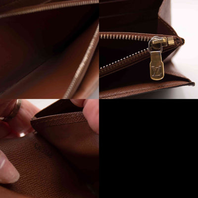 $775 2008 Louis Vuitton Monogram Portefeiulle Sarah Long Bifold Wallet Brown CA0068