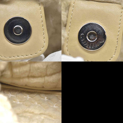 $1895 Chanel Quilted Shearling Tote Bag and Accessory Pouch 2005