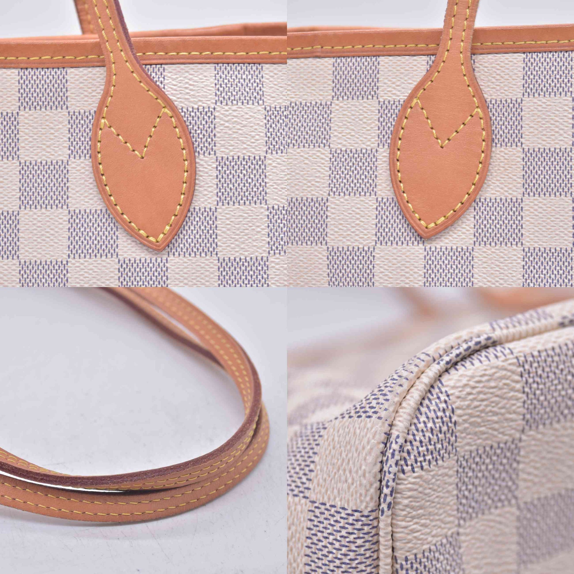 $2240 2019 Louis Vuitton Damier Azur Neo Neverfull MM Rose Ballerine FL0169