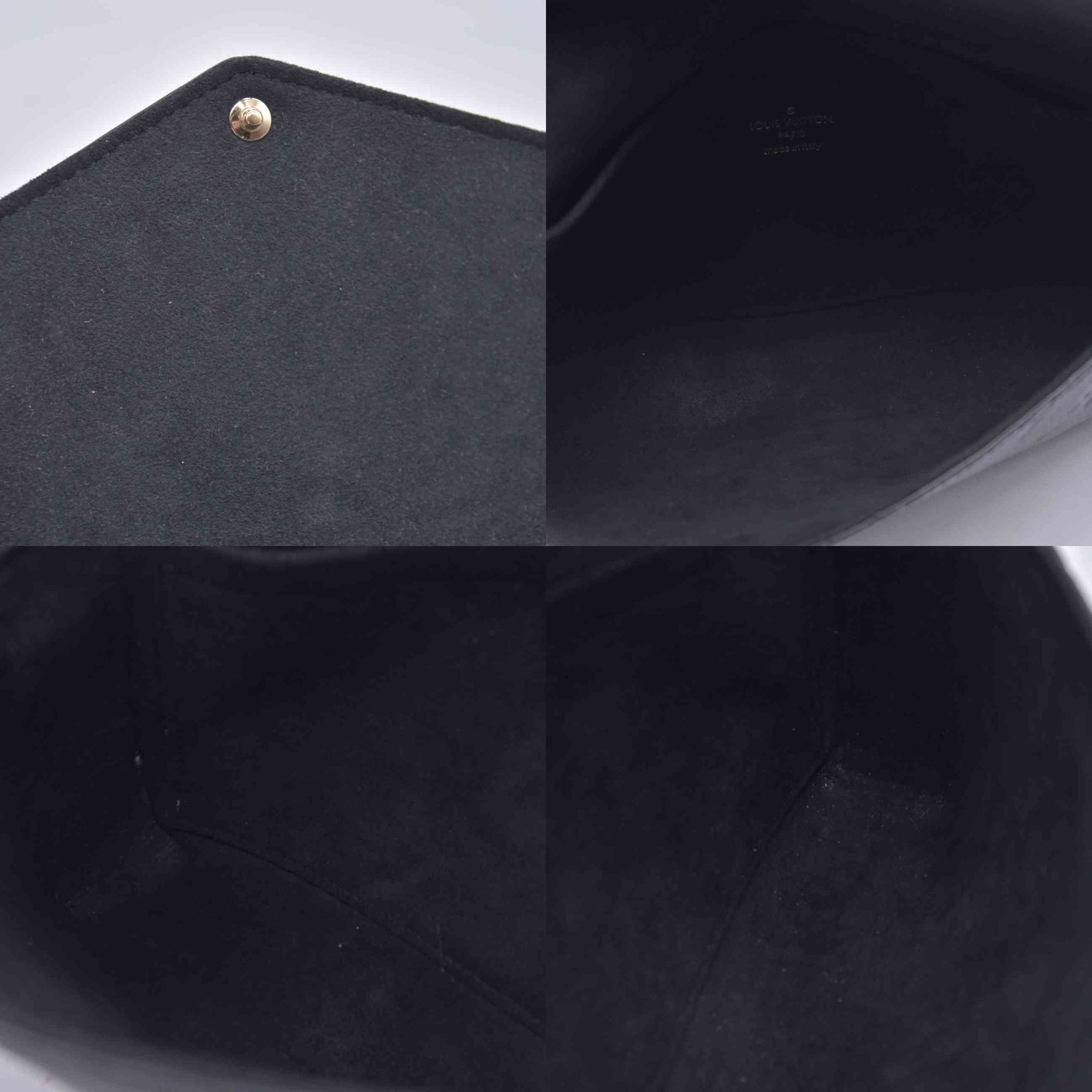 $1770 Louis Vuitton Felicie NM Black Empreinte RFID