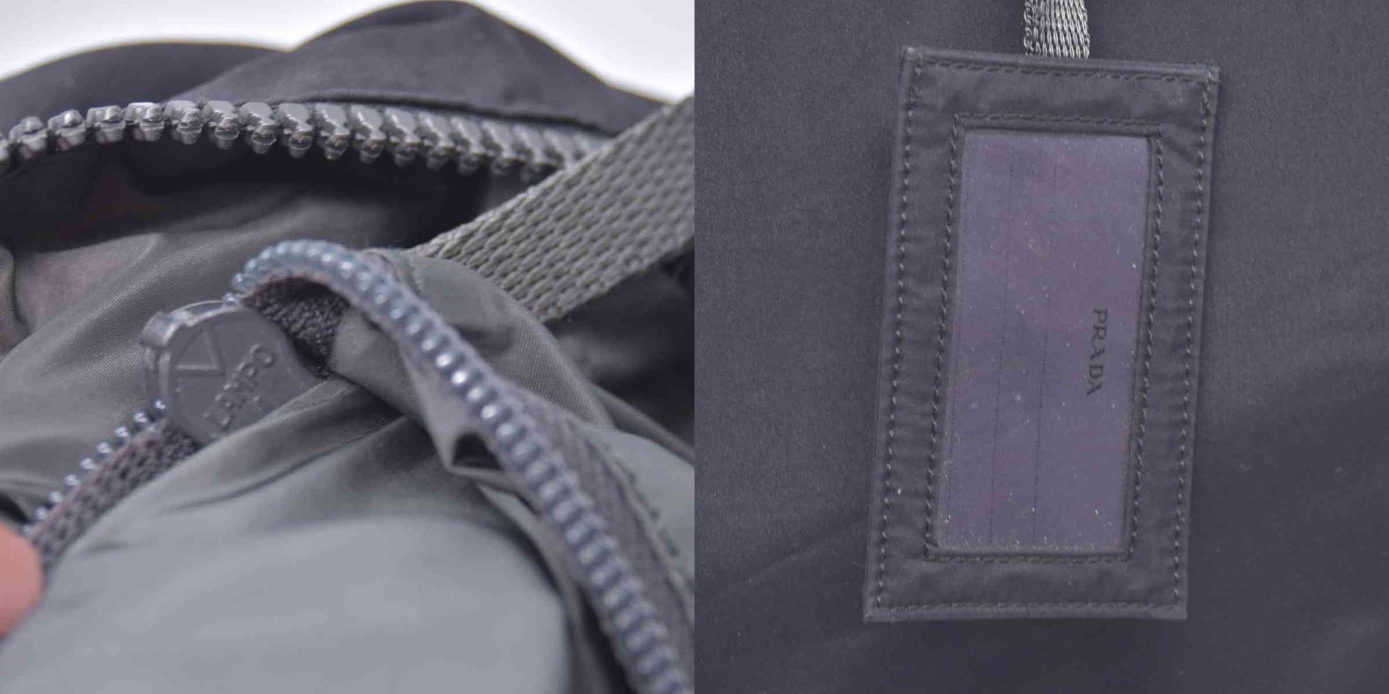 $850 PRADA Linea Rossa Nylon Briefcase Laptop Bag Charcoal Grey CONSIGNMENT 10021198