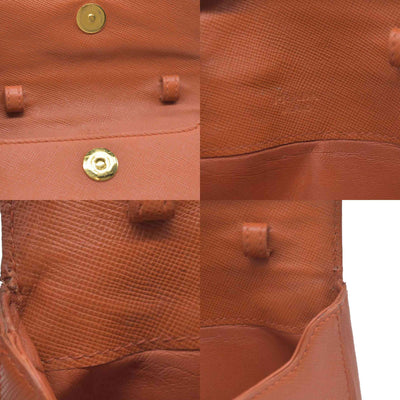 PRADA Logo Saffiano Leather Multi Pouch Orange