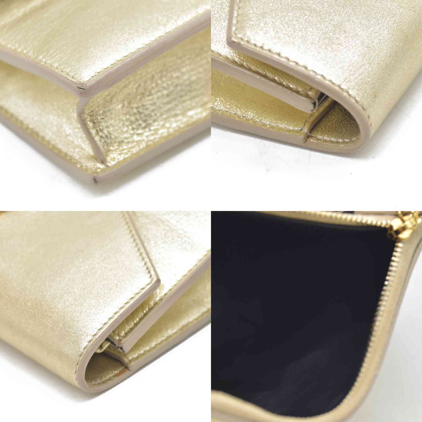 $1490 Saint Laurent Leather Evening Bag