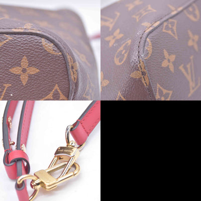 $2370 2018 USA LOUIS VUITTON Monogram Neonoe MM Bucket Bag Red CONSIGNMENT 10021439 SD4118