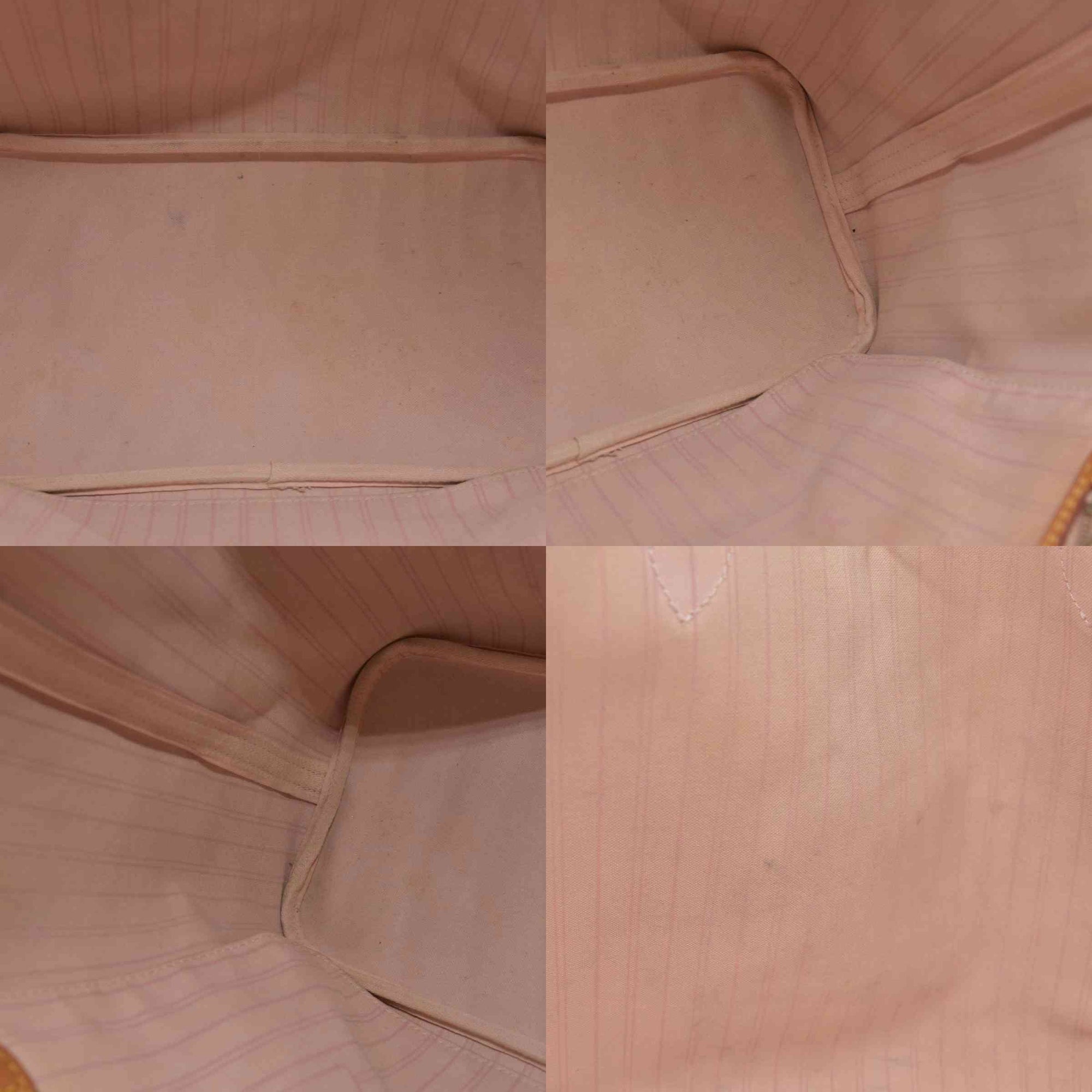 $2240 2010 Louis Vuitton Damier Azur Neverfull MM Rose Ballerine AR1120