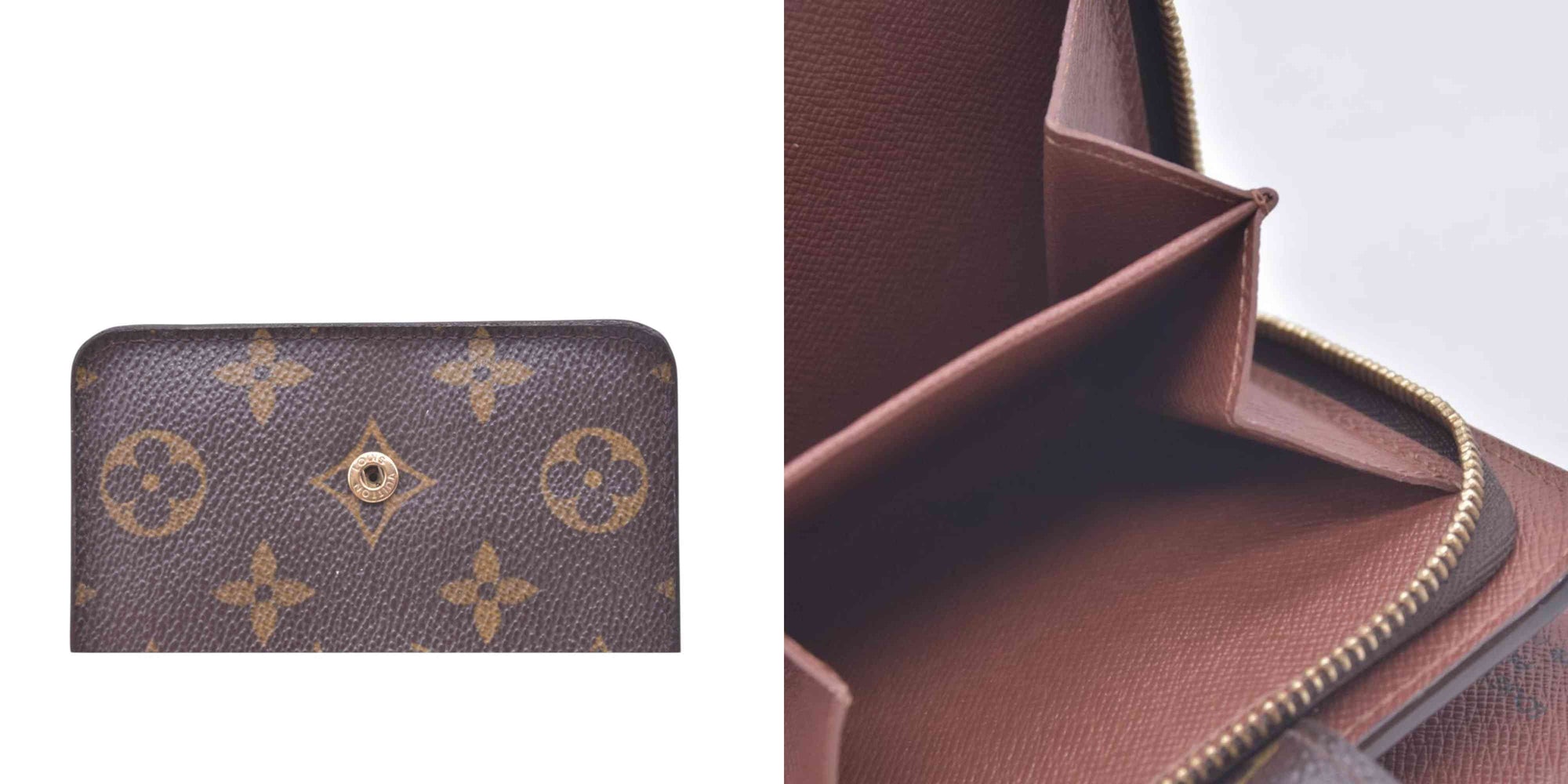 $580 2003 LOUIS VUITTON Monogram Compact Zip Wallet Brown CT0053 CONSIGNMENT 10021430