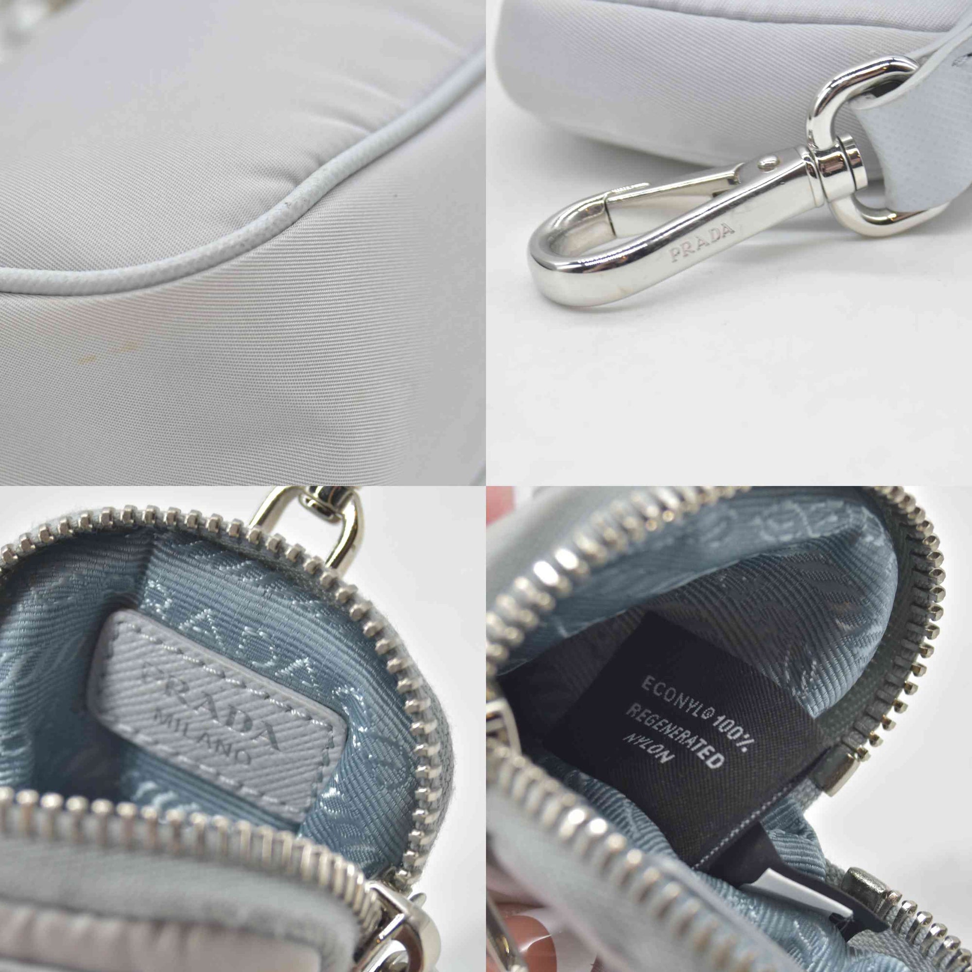 $2250 Prada Nylon Re-Edition 2005 Shoulder Bag Silver 10020038