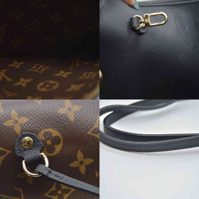 $3200 Louis Vuitton Monogram Calfskin Neo Neverfull Inside Out MM Black RFID