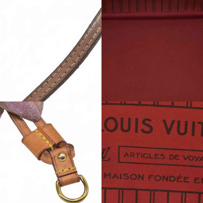 $2170 Louis Vuitton Monogram Neverfull MM Cherry AR1122