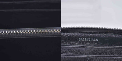 $550 Balenciaga Silver Metallic Wallet CONSIGNMENT 10021042