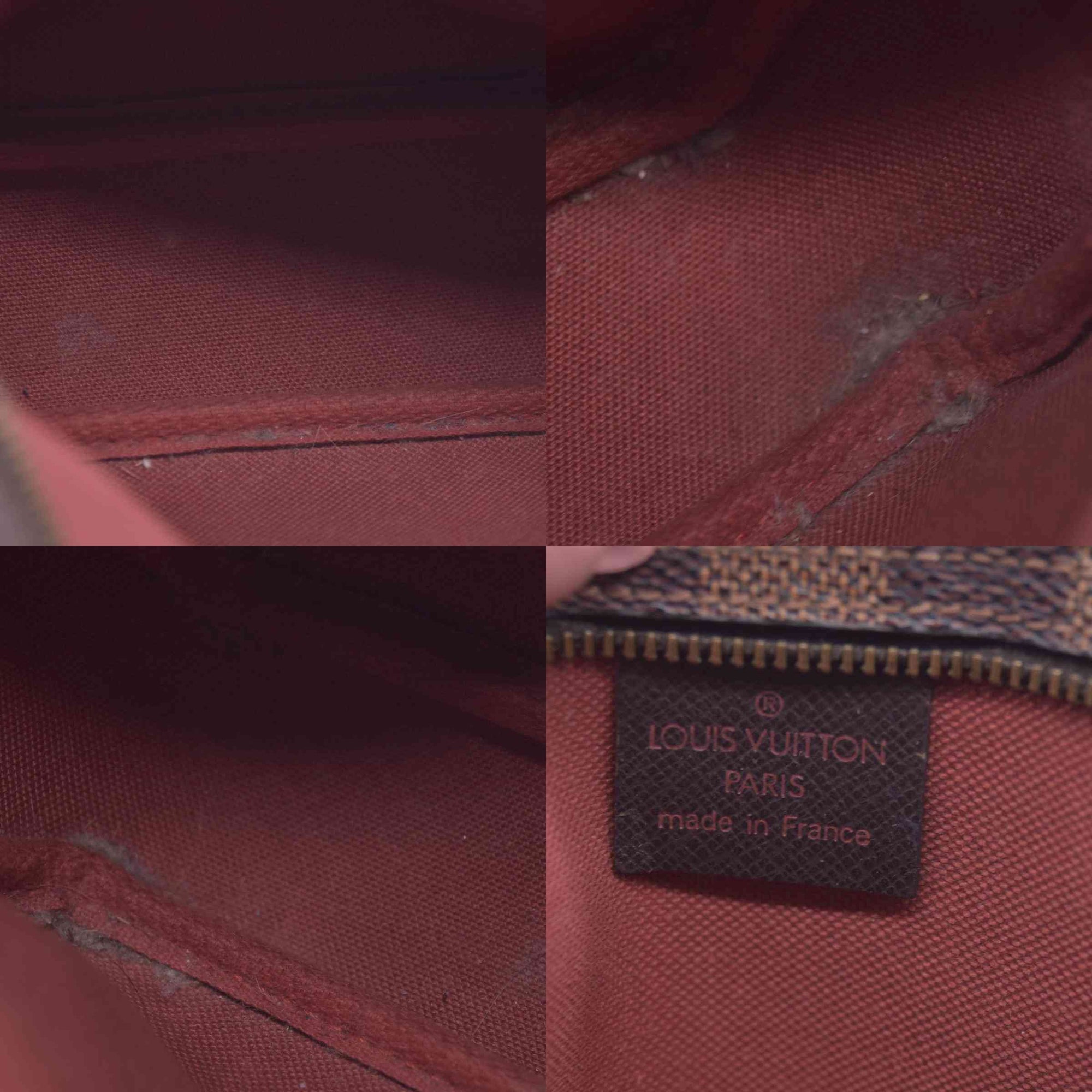 $850 1998 Louis Vuitton Damier Ebene Trousse Make Up Bag Pochette NO0928 CONSIGNMENT 10021081