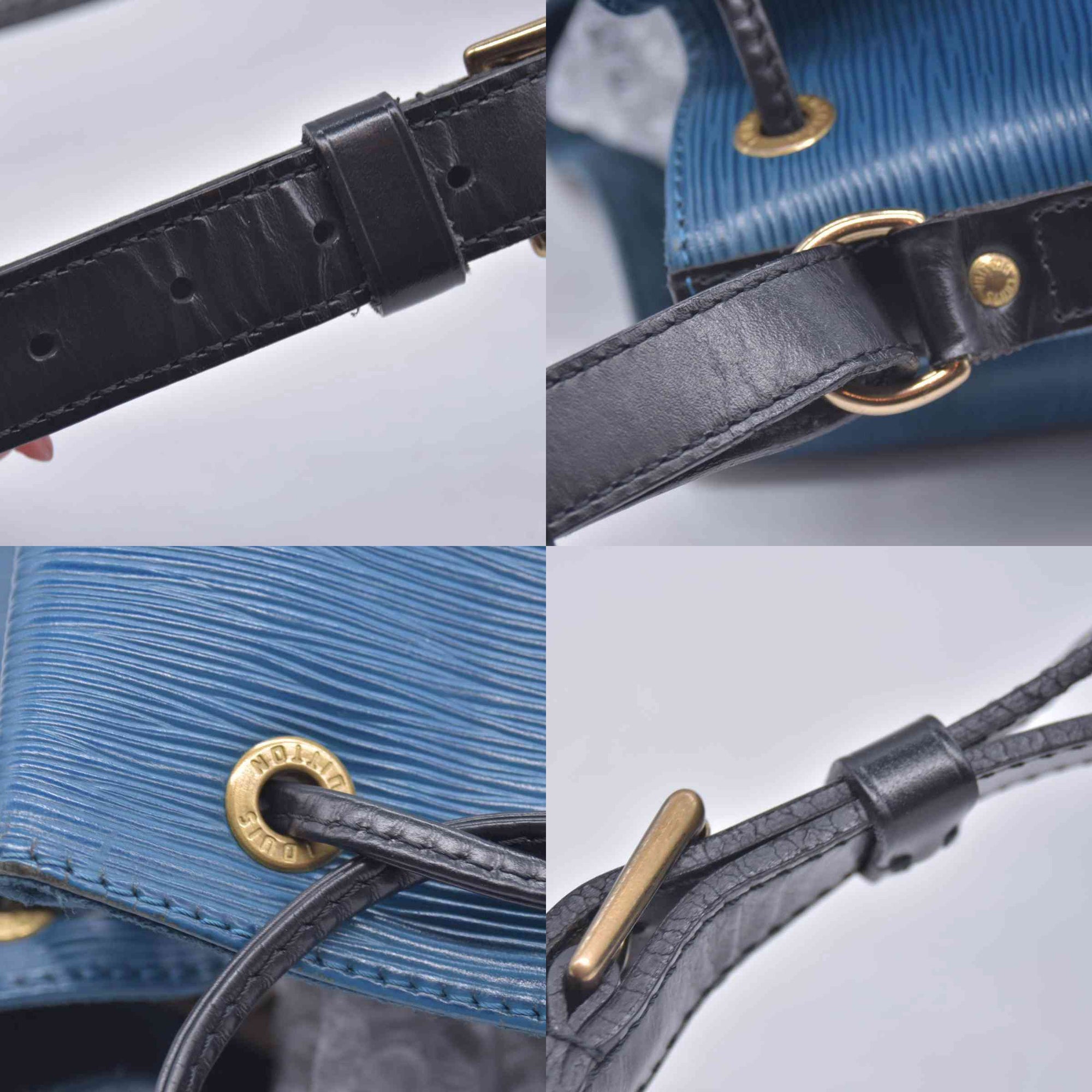 $1430 Louis Vuitton Blue Black Epi Leather Petit Noe Bag CONSIGNMENT