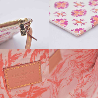 $3100 LOUIS VUITTON Monogram Resort Tile Neverfull MM Rose Clair Pink RFID 10021362