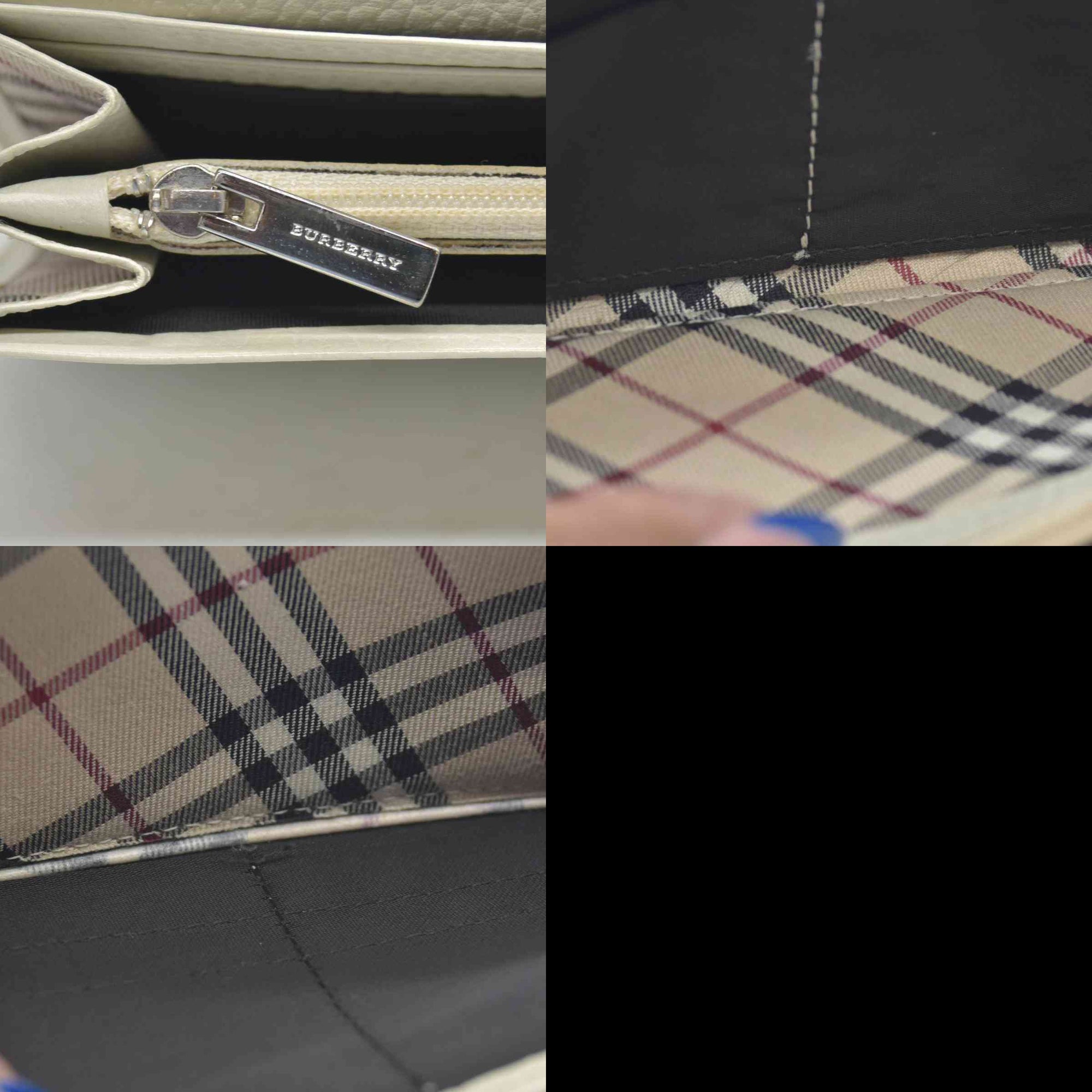 $720 BURBERRY Leather Long Bifold Wallet Purse Beige CONSIGNMENT