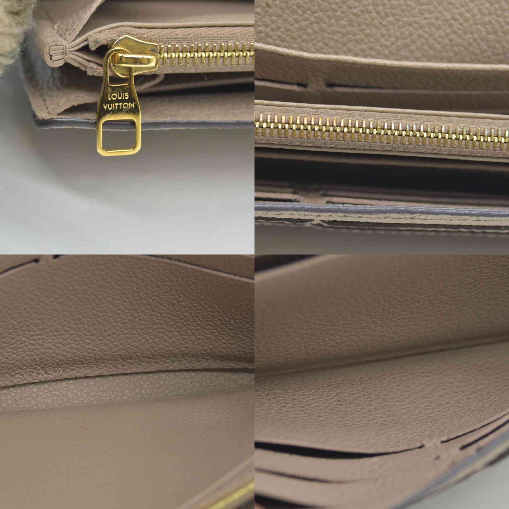 $1060 LOUIS VUITTON Portefeuille Sarah Monogram Empreinte Tourterelle Wallet