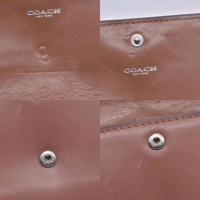 Coach Saffiano Tan Trifold Cross-grain Leather Wallet