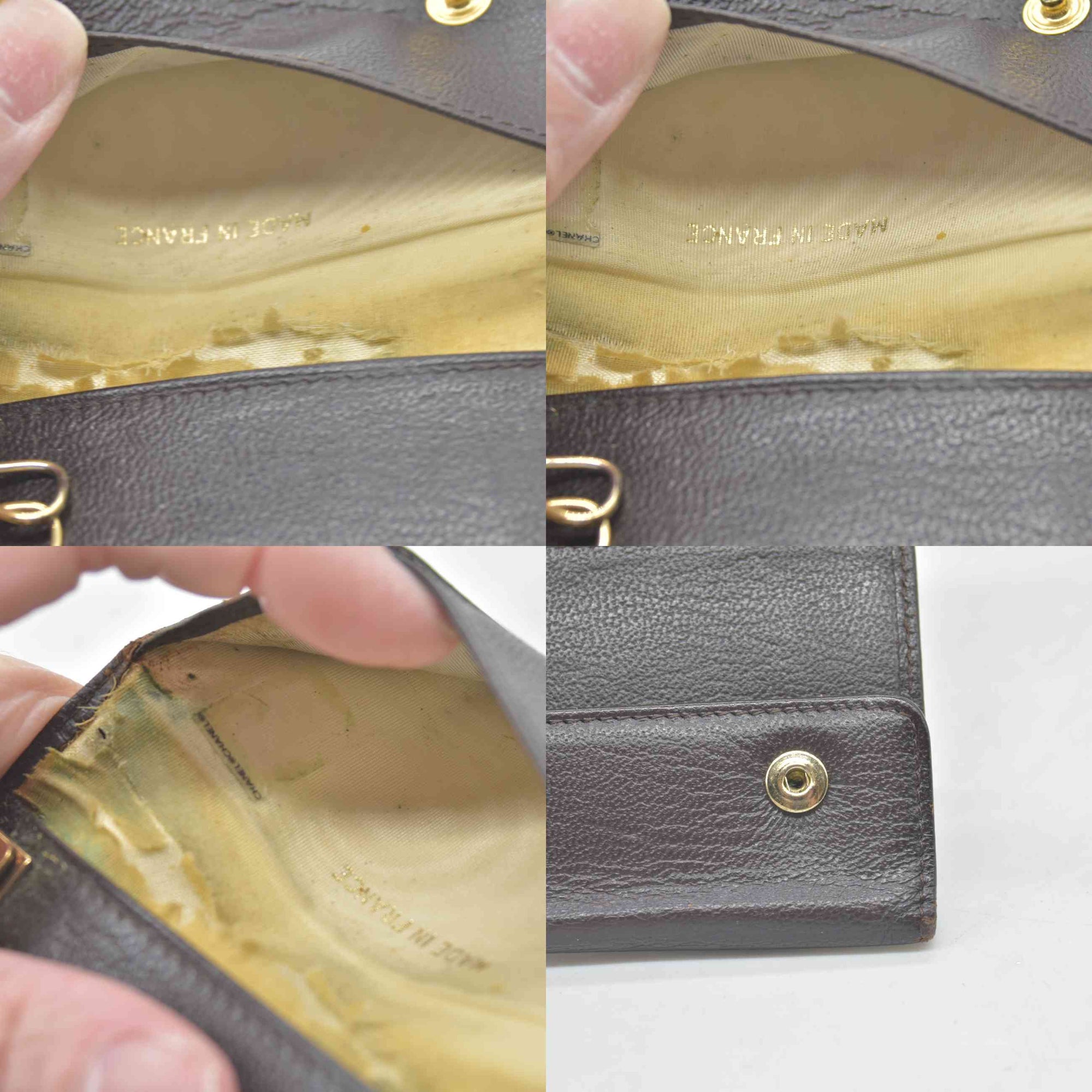 CHANEL COCO Mark Leather Key Case Key Holder Brown