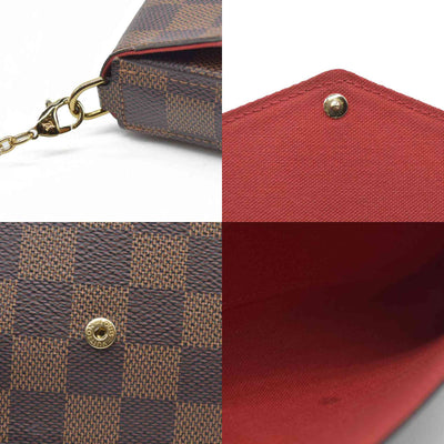 Louis Vuitton Damier Ebene Pochette Félicie Brown Coated Canvas Crossbody Bag