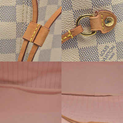 $2170 2019 Louis Vuitton Damier Azur Neverfull MM Rose Ballerine AR4109