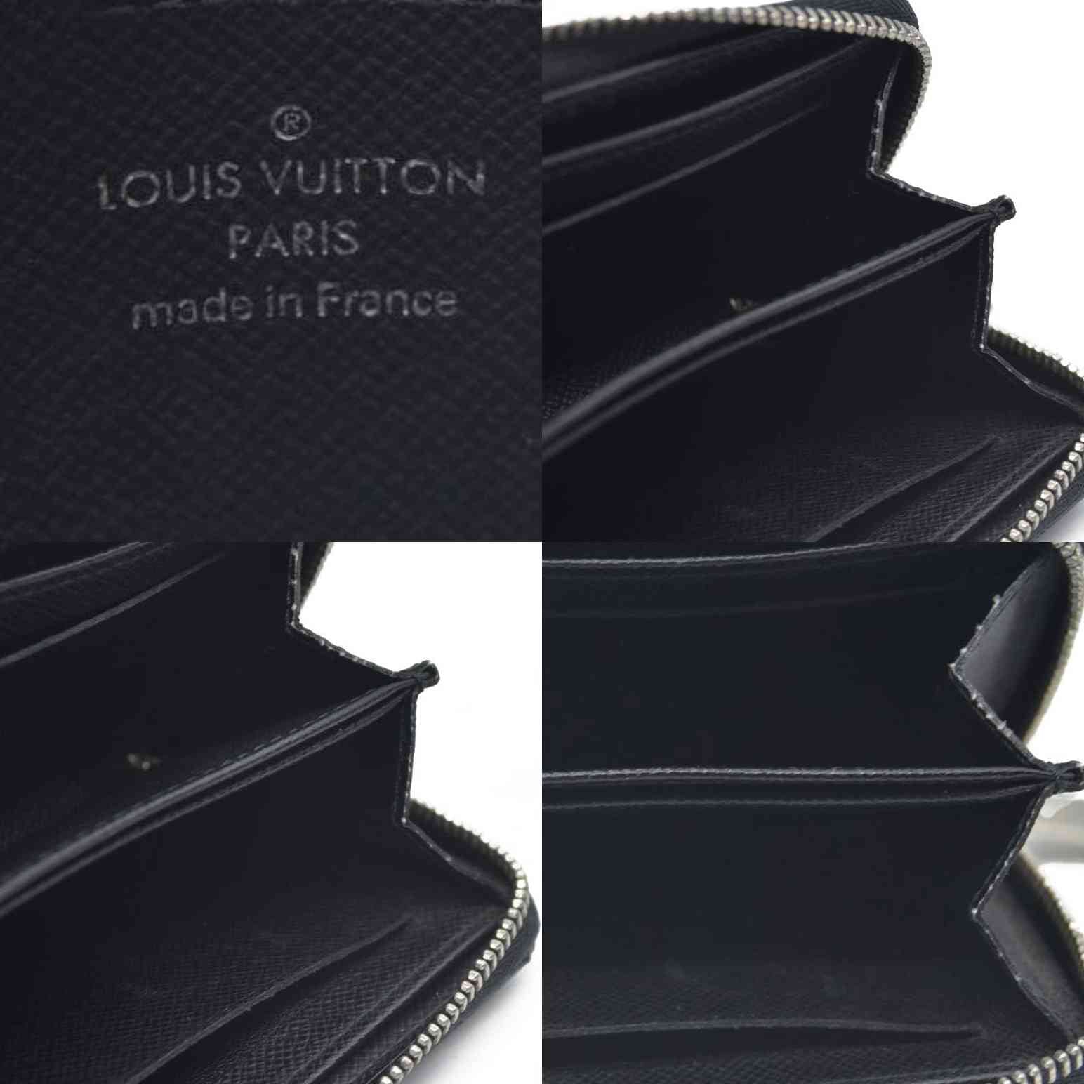 Louis Vuitton Damier Graphite Zippy Zip Coin Purse Wallet Black MI4101