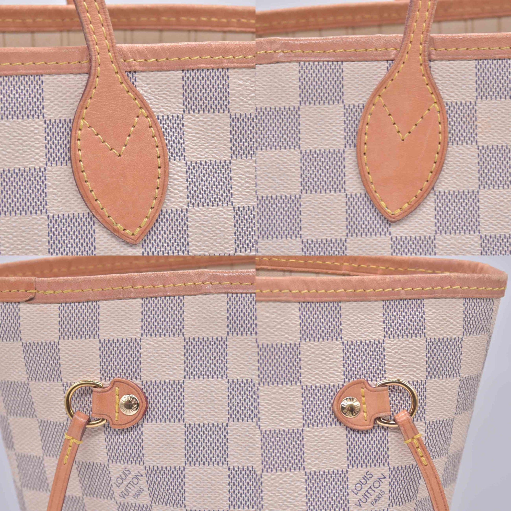 $2240 2018 Louis Vuitton Damier Azur Neverfull MM with Pouch SD1118 10021110