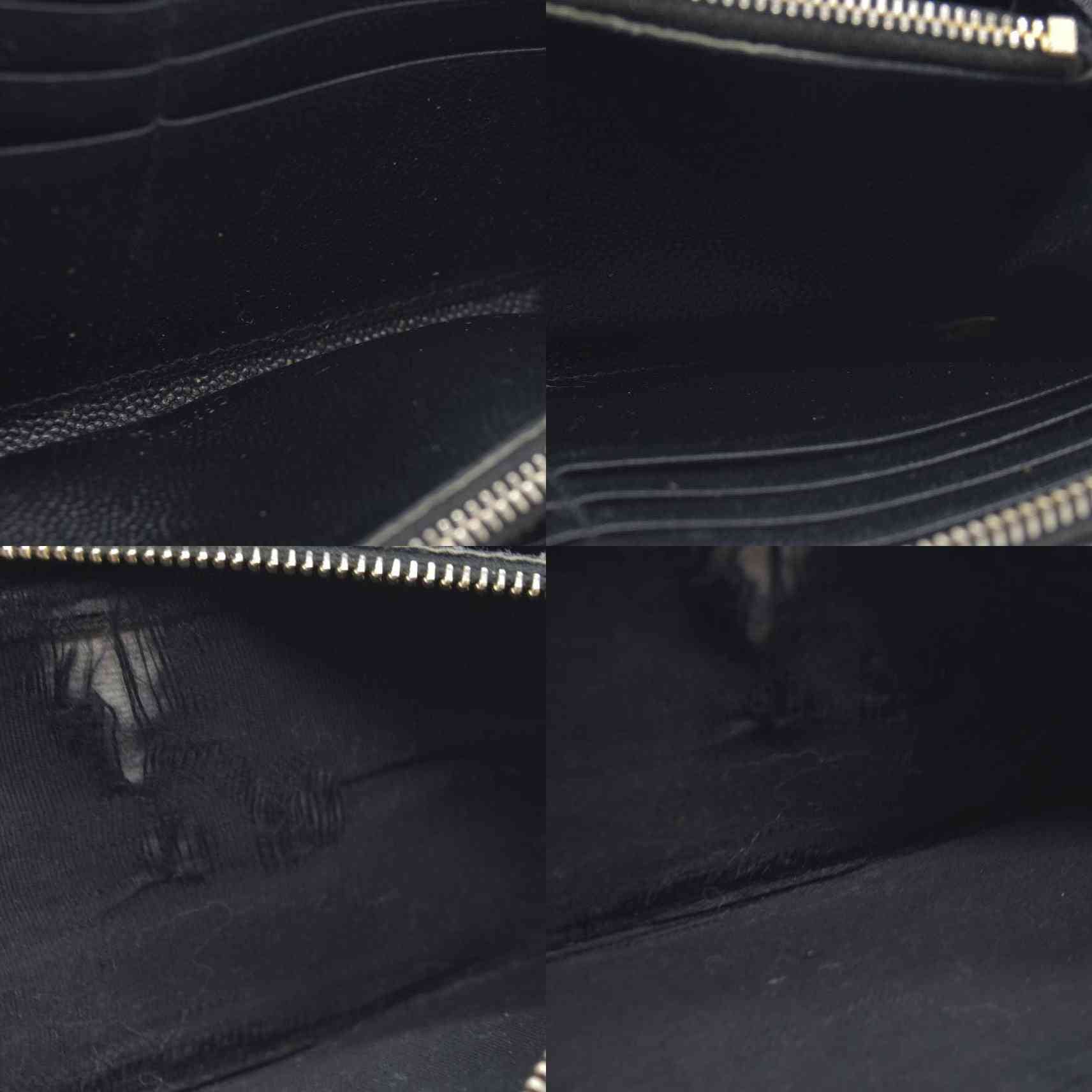 $950 CONSIGNMENT Saint Laurent CASSANDRE MATELASSÉ ZIP AROUND WALLET IN GRAIN DE POUDRE LEATHER