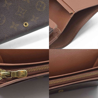 $560 Louis Vuitton Monogram Porte Monnaie Billets Tresor Bifold Wallet RA1906