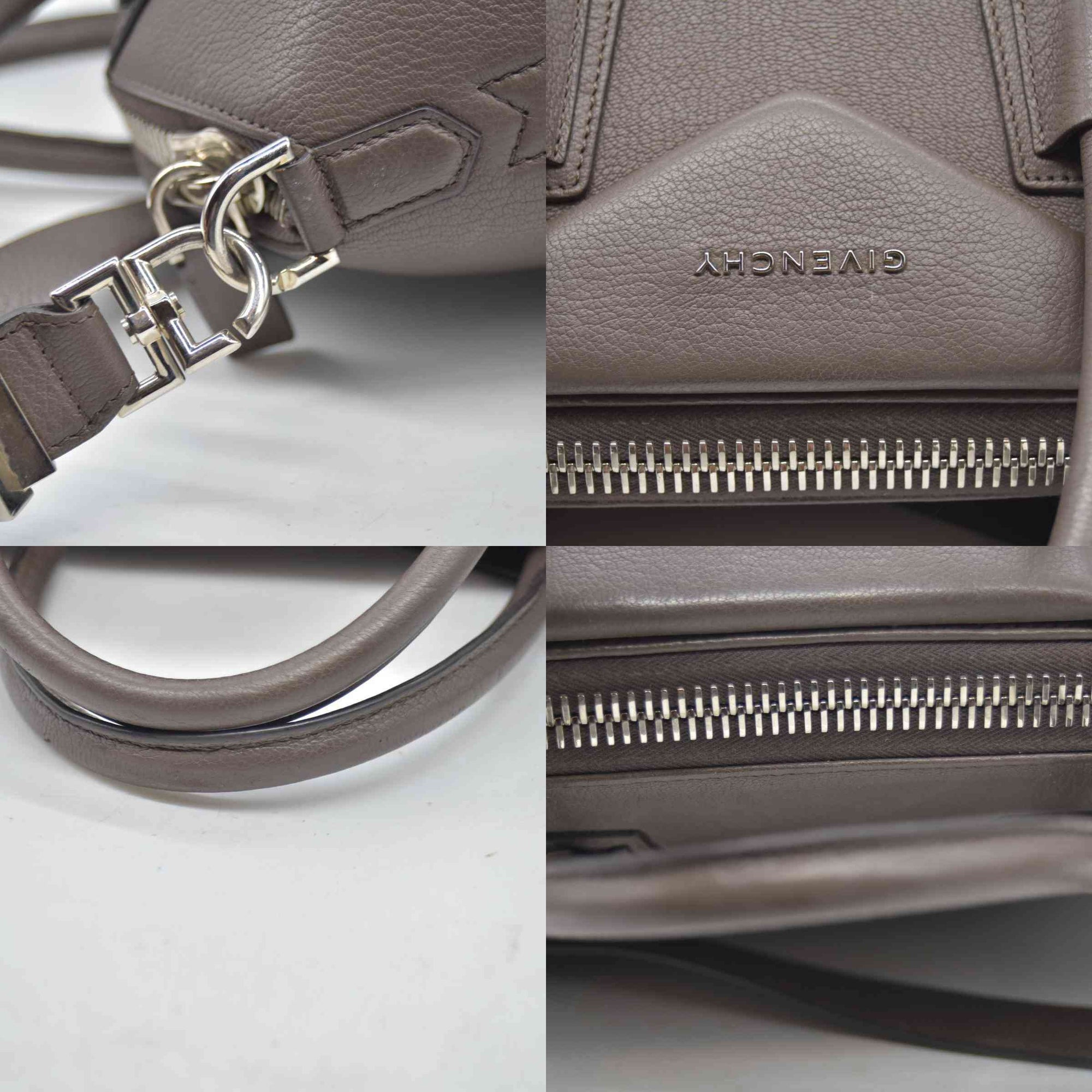 $2750 Givenchy Leather Grey Sugar Goatskin Leather Antigona Bag Medium 10020171