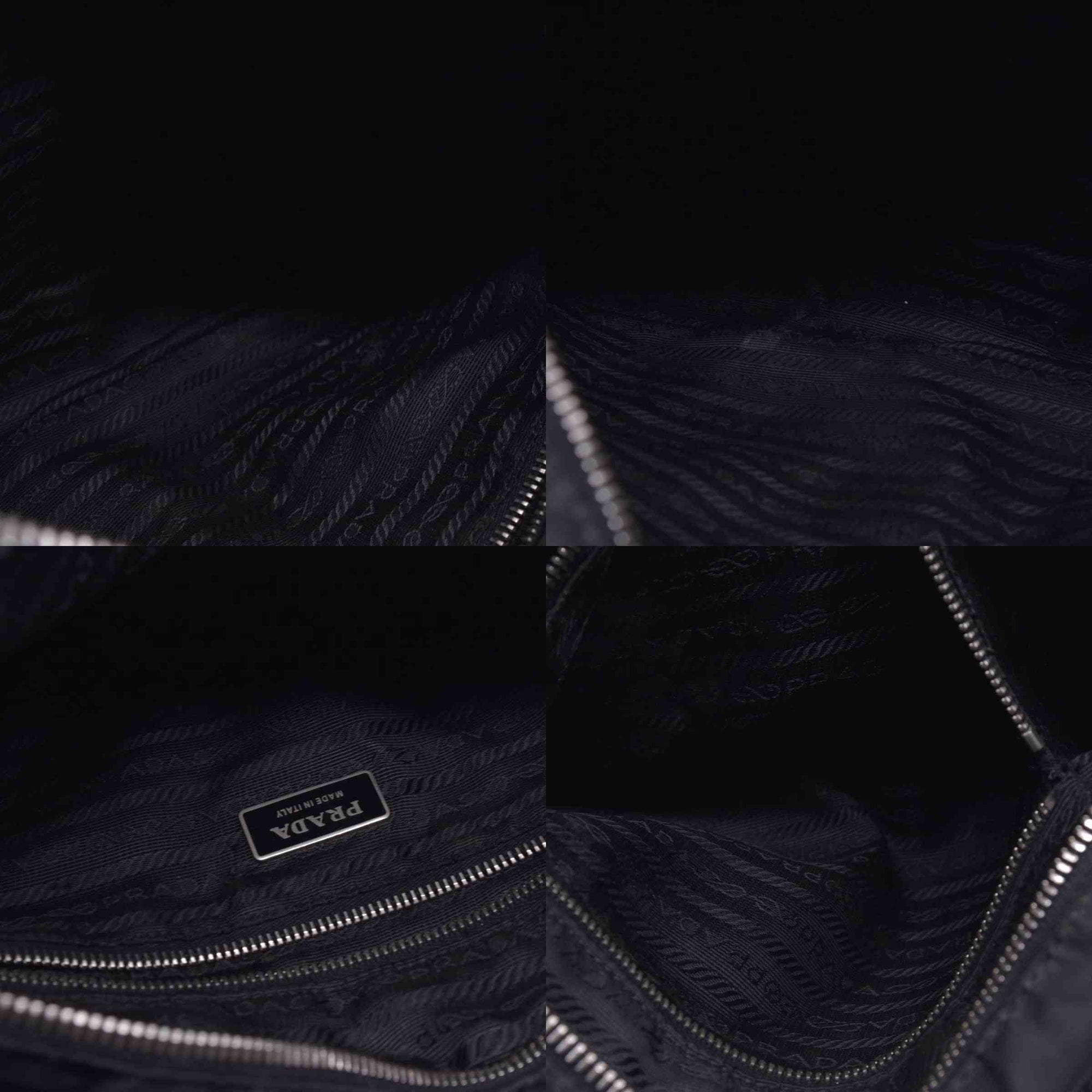 $1290 Prada Triangle Black Tessuto Nylon Shoulder Bag