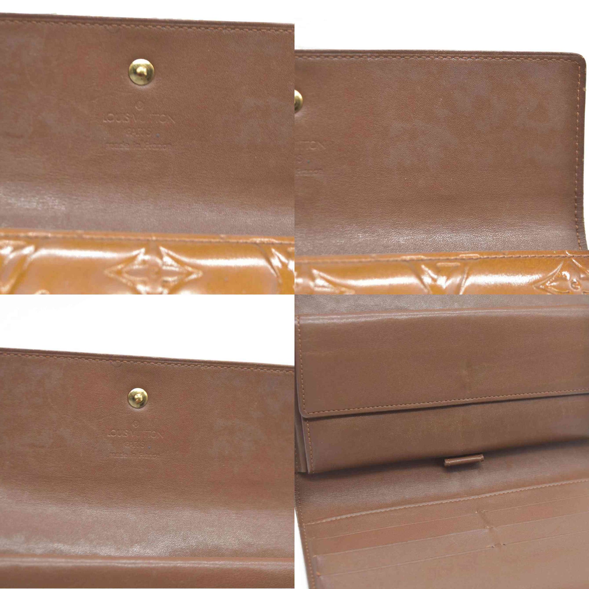 $840 LOUIS VUITTON Monogram Vernis Porte Tresor International Trifold Wallet