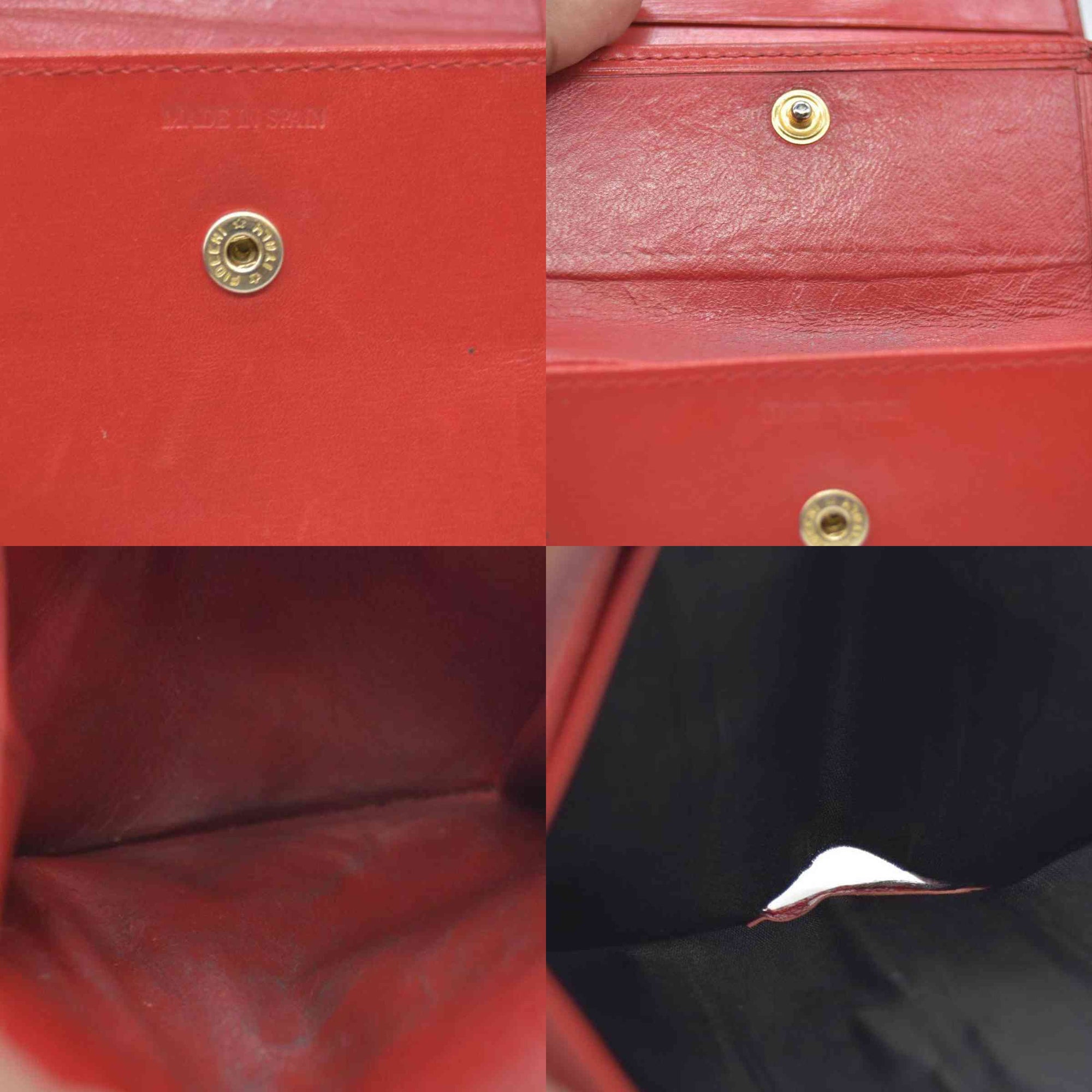 $590 Vintage Loewe Anagram Bifold Wallet Crafted Red CONSIGNMENT