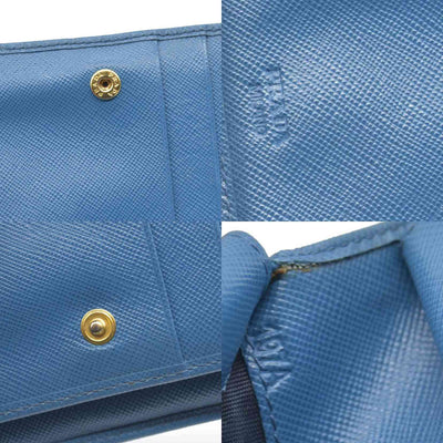 $750 Prada Saffiano Metal Leather Wallet