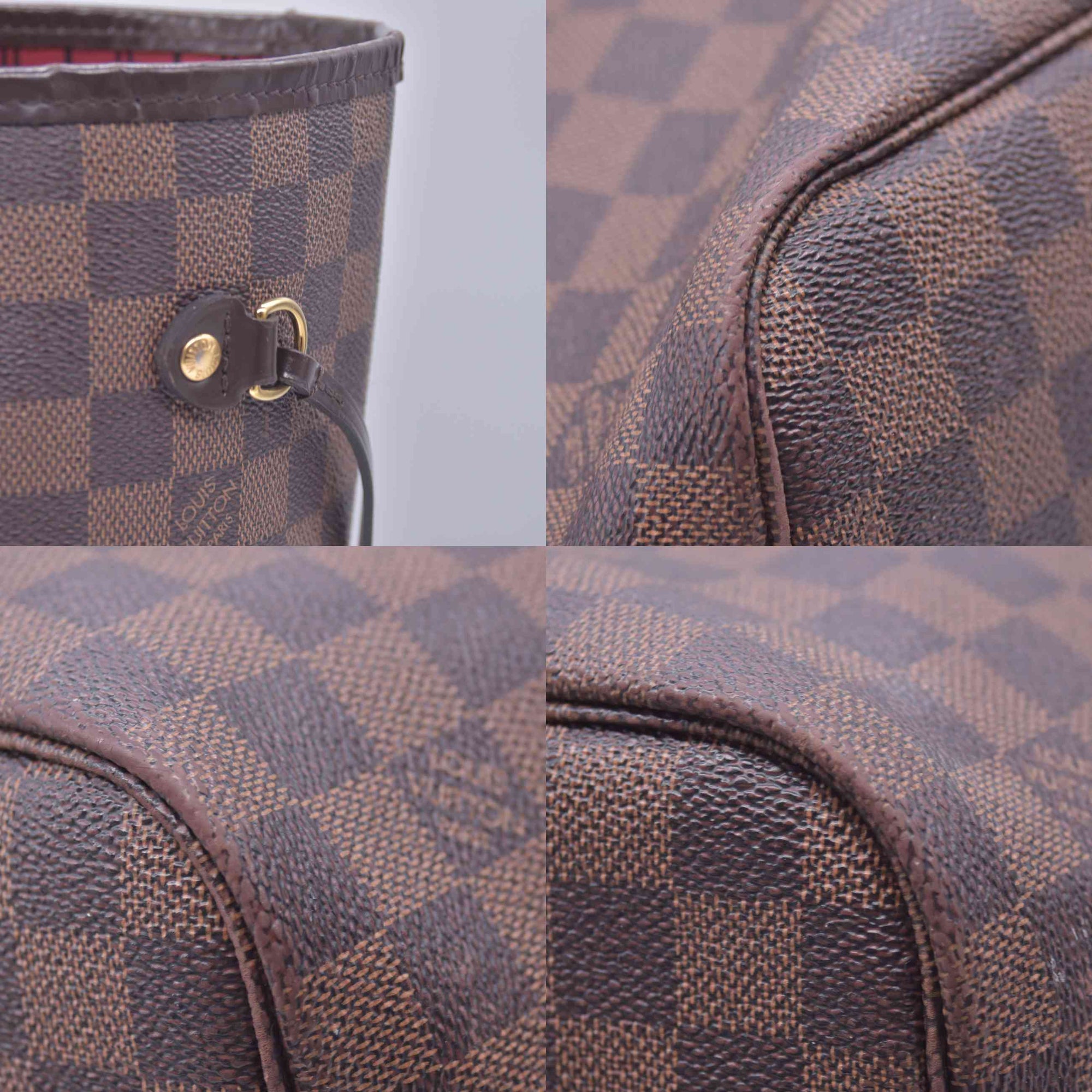 $2240 2018 Louis Vuitton Damier Ebene Neverfull MM with Pouch AR4188 10020399