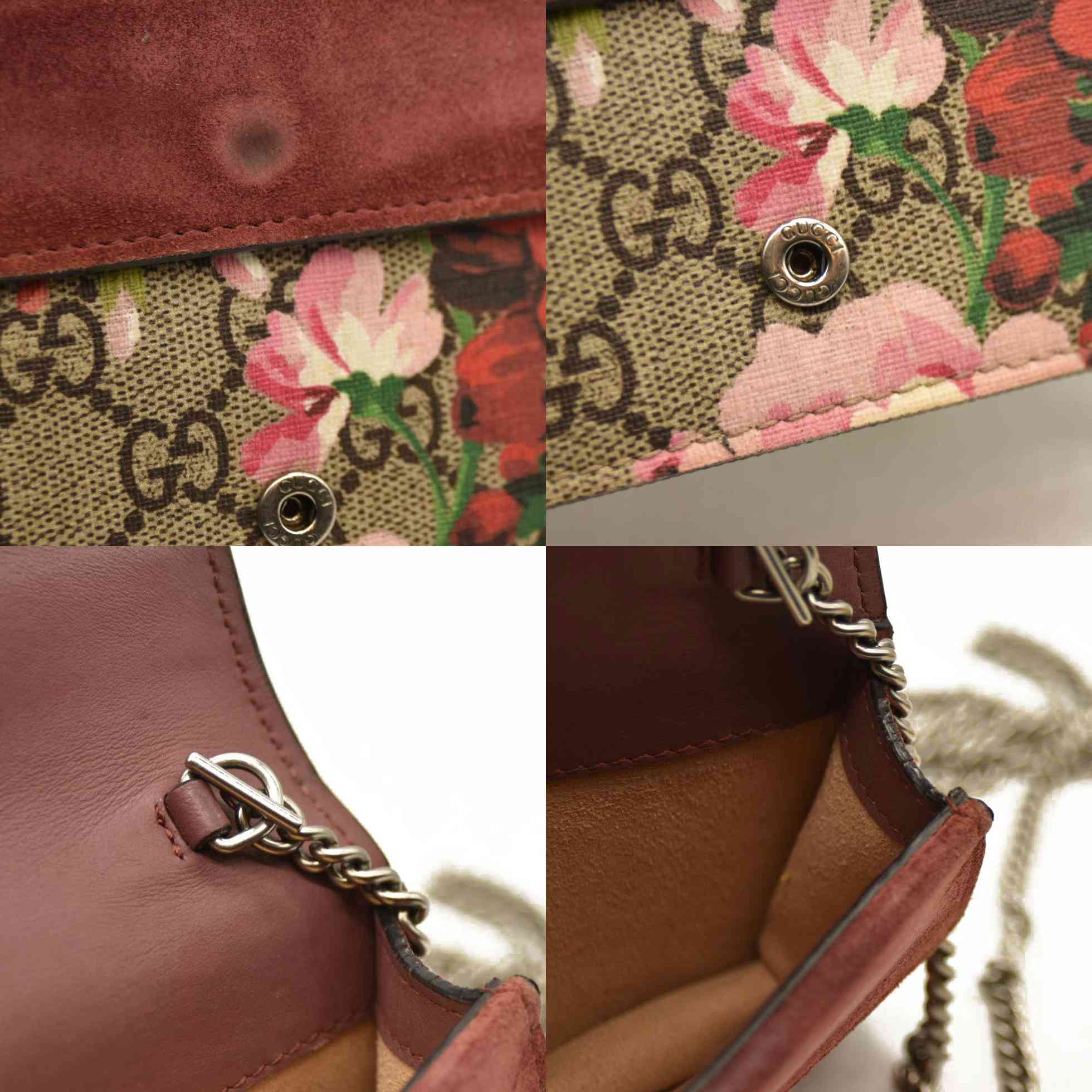 Gucci  GG Supreme Monogram Blooms Super Mini Dionysus Shoulder Bag Beige Multicolor Dry Rose