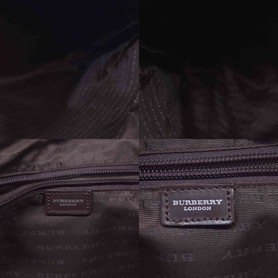 $780  BURBERRY Coated Canvas Check Flat Messenger Bag Dark Brown CONSIGNMENT 10021351