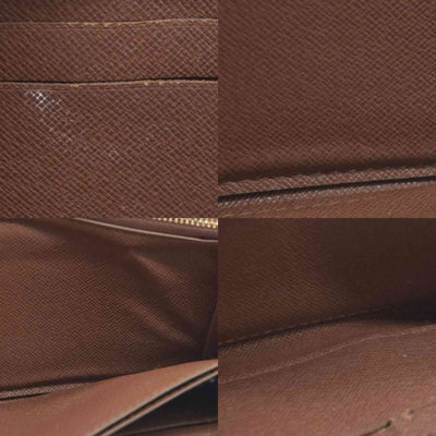 $915 Louis Vuitton Monogram Zippy Zip Around Long Wallet Purse Brown CA4078