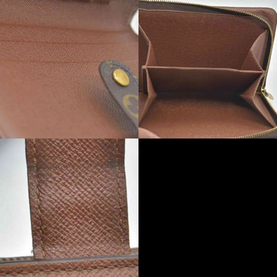 $750 Louis Vuitton Monogram Porte Papier Zippe Bifold Wallet Brown 10020017