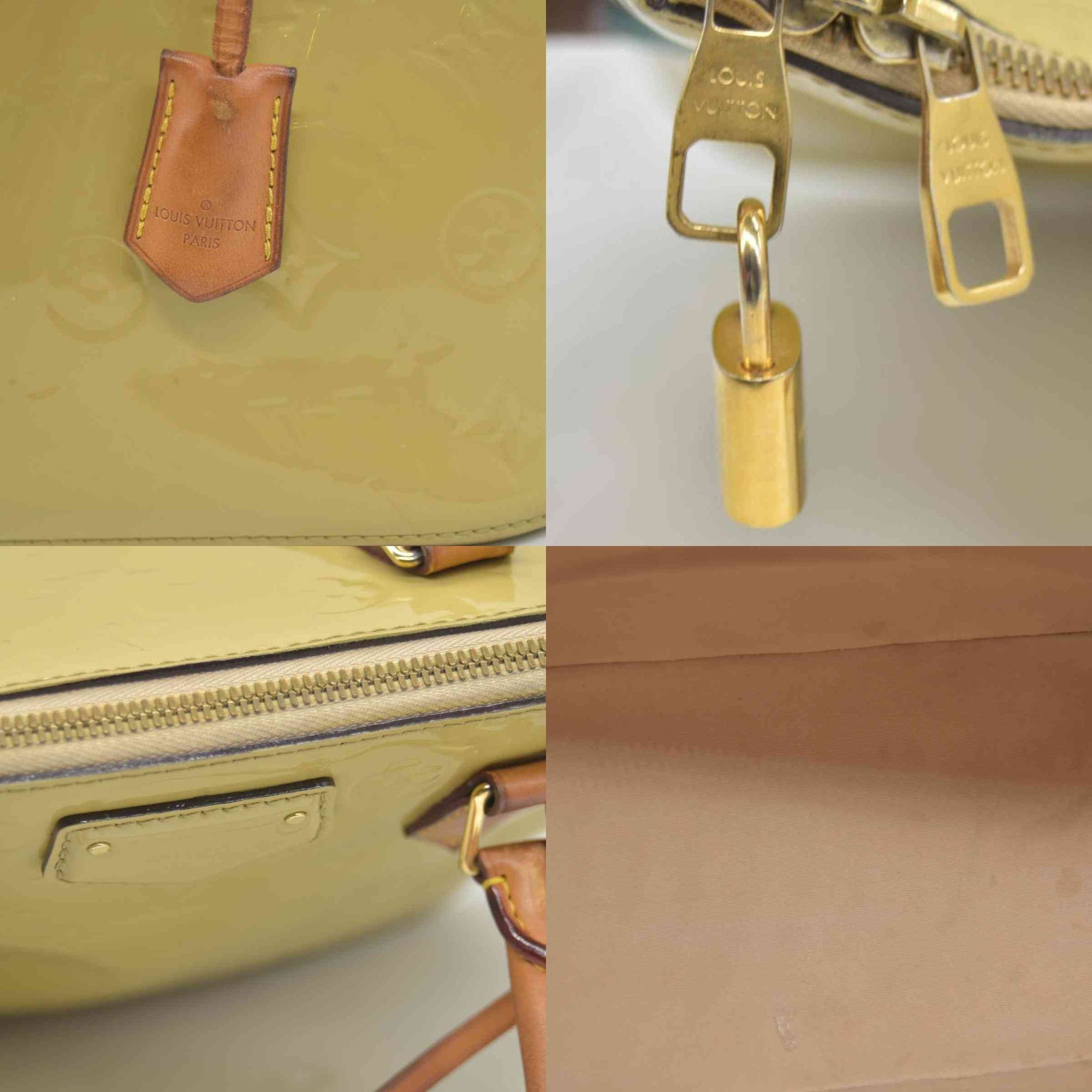 $1560 2014 LOUIS VUITTON Vernis Montebello PM Dune DR2114