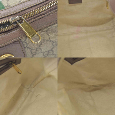 $1750 Gucci GG Supreme Monogram Web Small Ophidia Half Moon Hobo Brown