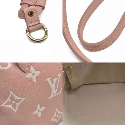 $3050 Louis Vuitton Empreinte Monogram Giant Neverfull MM Trianon Pink Cream