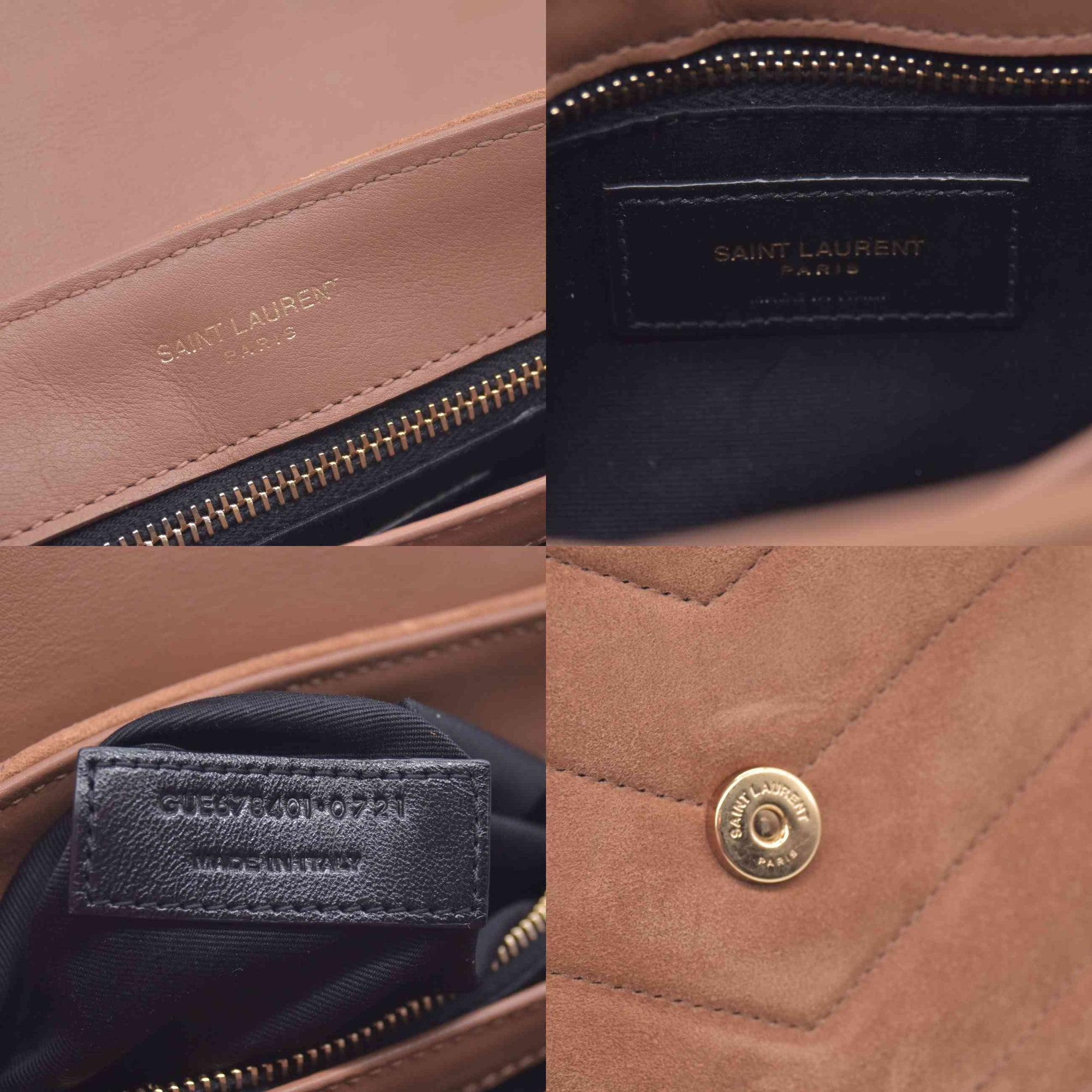 $1890 2022 Saint Laurent Suede Toy Loulou Shoulder Bag Cinnamon