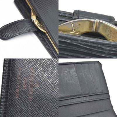 AUCTION $775 Louis Vuitton  Epi French Purse Wallet Black MI0080