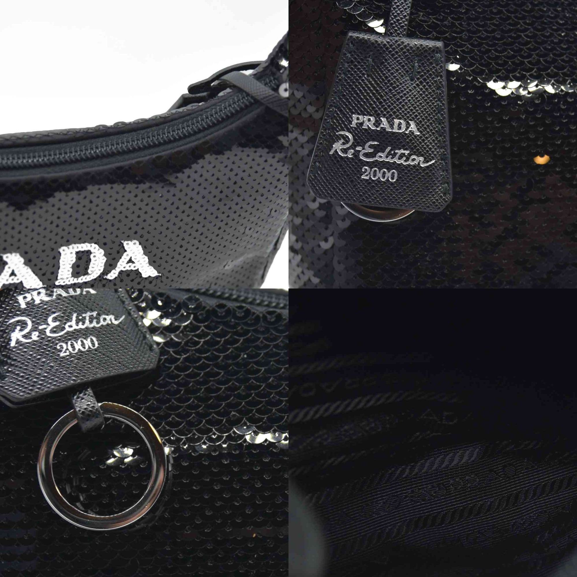 $2300 Prada Re-Edition 2000 Hobo Sequins Mini