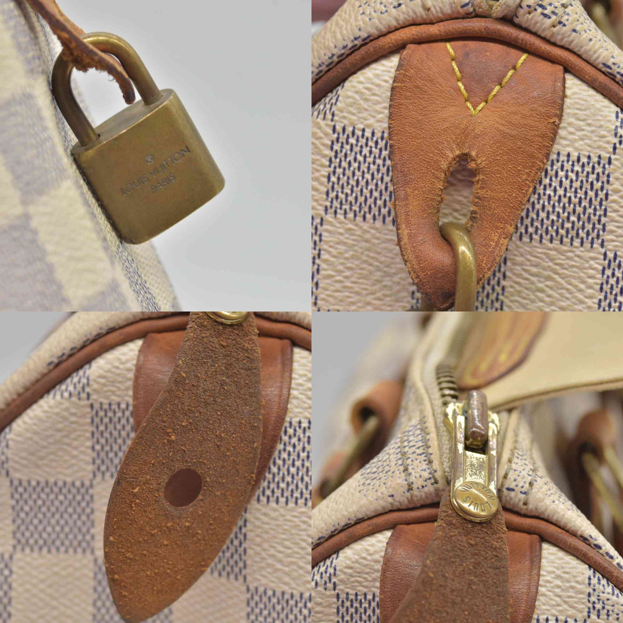 $1490 Louis Vuitton Damier Azur Speedy 25 MB0151