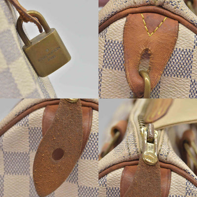 $1490 Louis Vuitton Damier Azur Speedy 25 MB0151