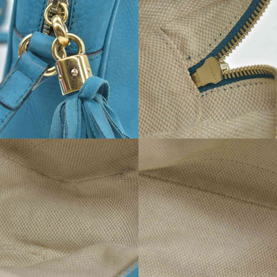 $1490 Gucci  Interlocking G Soho Disco Small Suede Blue