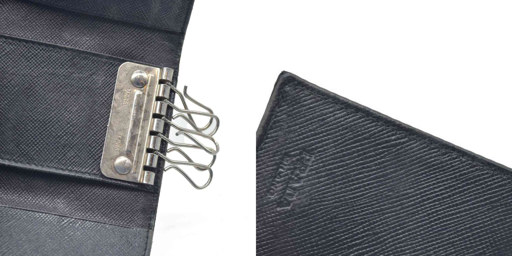 Prada Black Saffiano Leather Key Case Holder