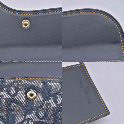 $720 CHRISTIAN DIOR Christian Dior Oblique Trotter Canvas Wallet CONSIGNMENT 10021569